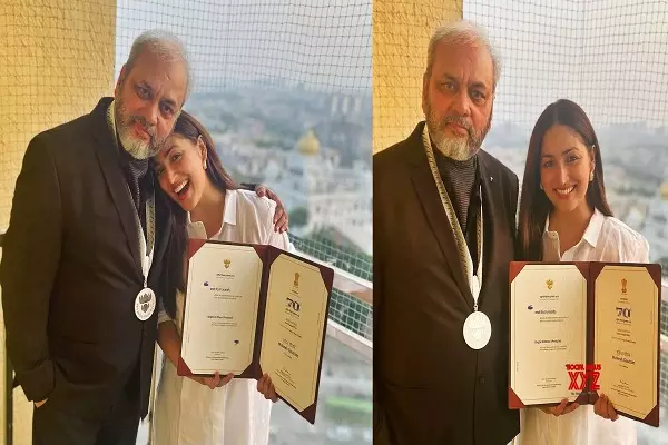 Yami Gautam shares pictures with her father and his National Award for his Punjabi film