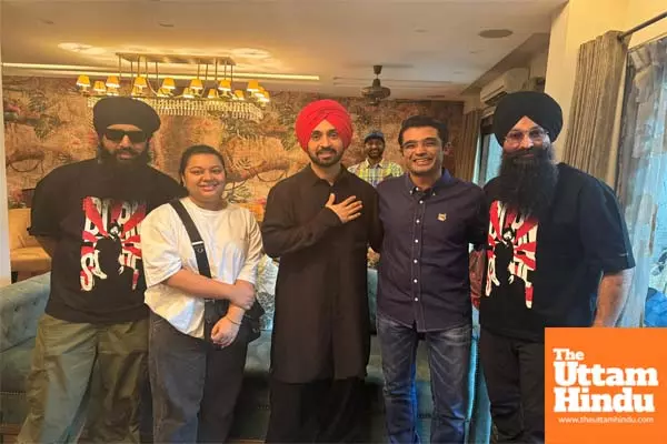 DIL-LUMINATI: Diljit Dosanjh catches up with BJP national spokesperson Jaiveer Shergill at Delhi residence