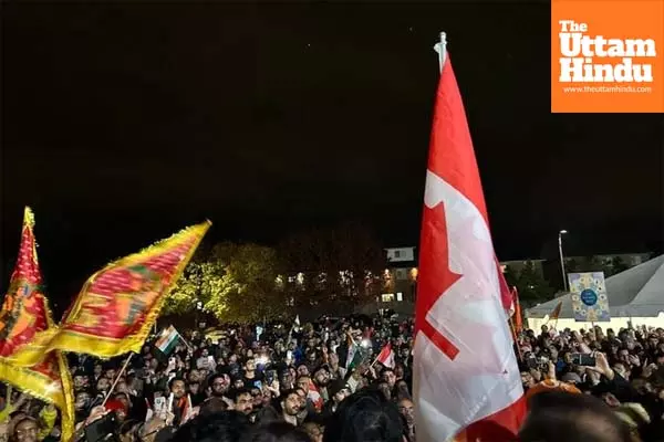 Canadian Hindus hold massive rally against attacks by Khalistani extremists on temples in Canada