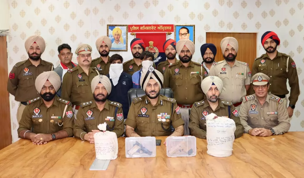 Amritsar Police Busts Trans-Border Narco Smuggling and Arms Cartel, Arrests Two, Seizes Drugs and Firearms