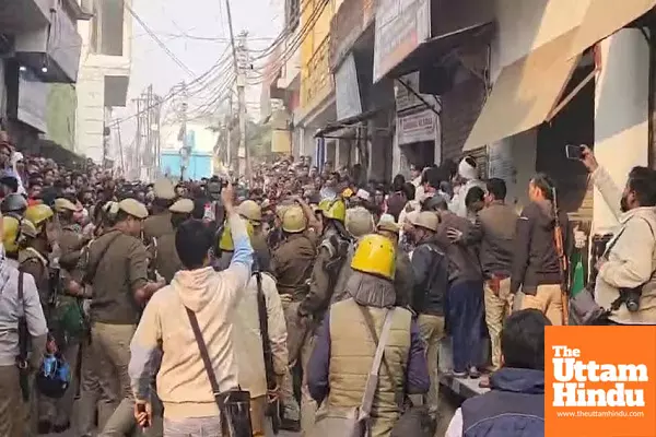 Tear gas fired as angry crowd attacks police during Jama Masjid survey in Sambhal