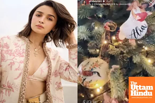 Alia Bhatt kicks off December by installing christmas tree with Rahas name