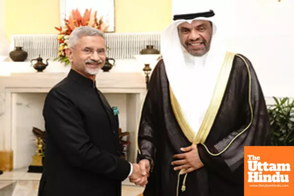 New Delhi : External Affairs Minister Dr S Jaishankar with Kuwaits Foreign Minister Abdullah Ali Al-Yahya