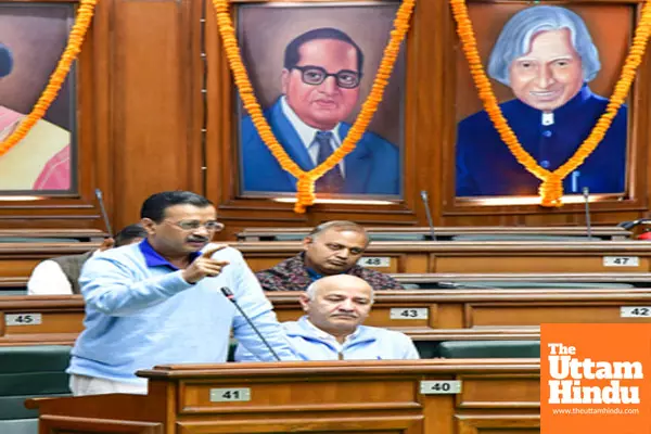 New Delhi: AAP national convener Arvind Kejriwal speaks during the winter session of the Delhi Legislative Assembly