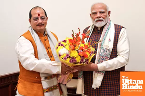 New Delhi: Bihar Deputy Chief Minister Vijay Kumar Sinha calls on Prime Minister Narendra Modi