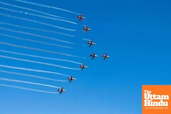 IAFs Suryakiran Aerobatic Team dazzles Hyderabad skies