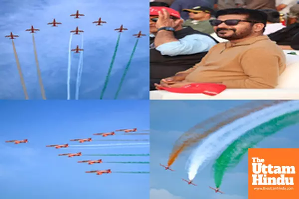 IAFs Suryakiran Aerobatic Team dazzles Hyderabad skies