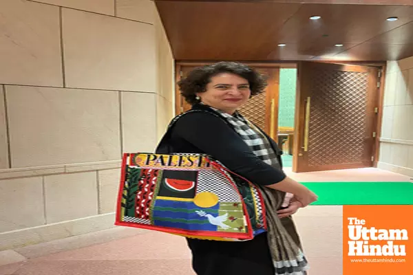 Priyanka’s bag with ‘Palestine’ inscribed on it turns heads in Parliament