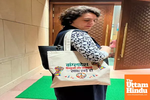 New Delhi: Congress MP Priyanka Gandhi at Parliament House during the Winter Session