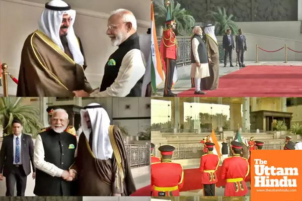 PM Modi accorded Guard of Honour at Kuwaits Bayan Palace