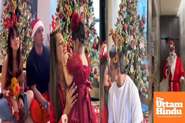 Karan turns Santa for daughter Devi, Bipasha soaks in happiness