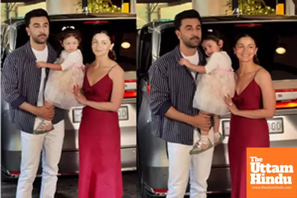 Alia and Ranbirs little Raha gives a sweet kiss to the camera at a special family gathering