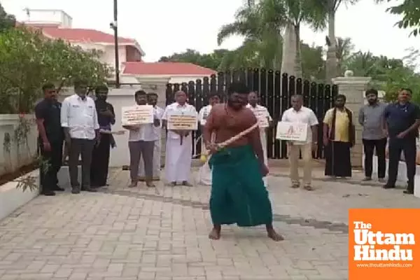 BJP State President Whips Himself, Vows to Remain Barefoot; Watch Video