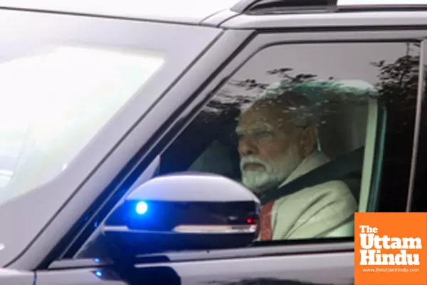 New Delhi: PM Narendra Modi leaves Nigambodh Ghat after attending the state funeral of former PM Manmohan Singh