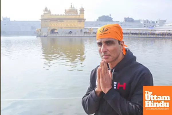 Amritsar: Actor Sonu Sood Visits Golden Temple Ahead of Upcoming Film Fateh Release