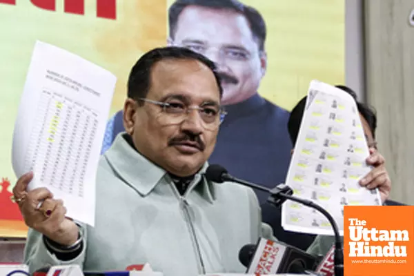 New Delhi: Delhi BJP President Virendra Sachdeva addresses a press conferenc