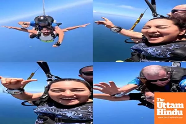 Sonakshi Sinha celebrates 2nd engagement anniversary with thrilling skydiving adventure