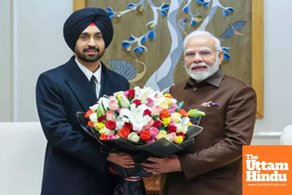 New Delhi: Singer Diljit Dosanjh meets PM Narendra Modi