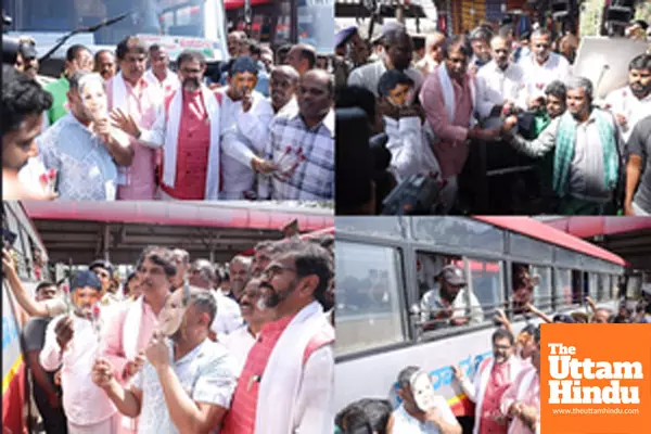 BJPs Thorny Protest: Roses Given to Male Passengers Against Bus Fare Hike