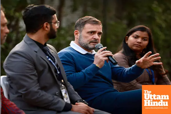 New Delhi: Leader of Opposition Rahul Gandhi interacts with students at IIT Madras