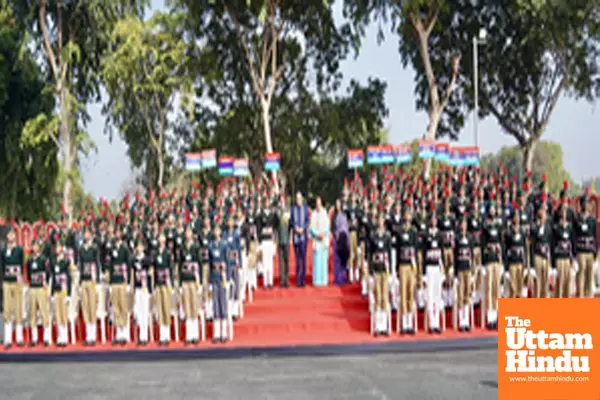 New Delhi: Vice-President Jagdeep Dhankhar visits the Flag Area during the inauguration of the NCC Republic Day Camp-2025