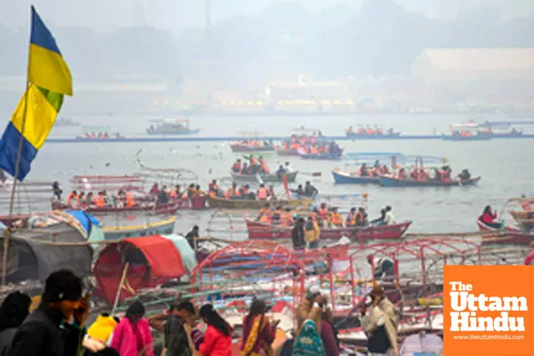 Prayagraj: People take boat rides at Sangam