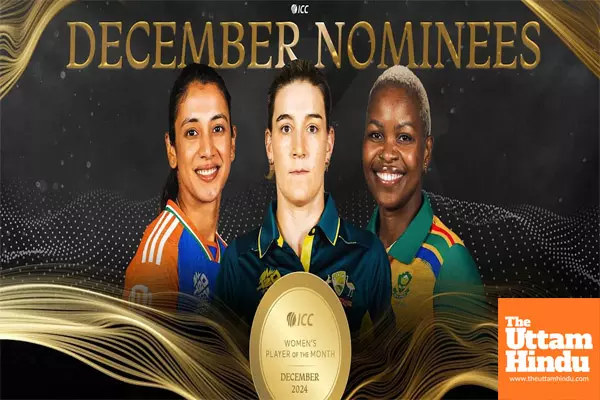 Mandhana, Sutherland, Mlaba nominated for Womens Player of December