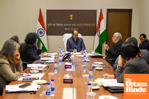 New Delhi: Union Minister Shivraj Singh Chouhan chairs a meeting regarding upcoming budget