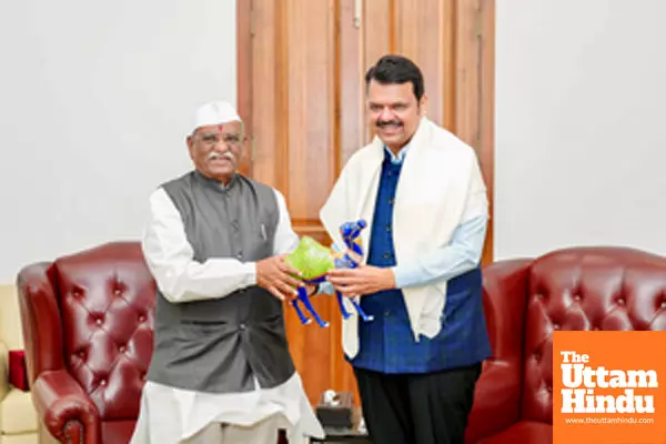 Mumbai: Rajasthan Governor Haribhau Bagde meets Maharashtra Chief Minister Devendra Fadnavis