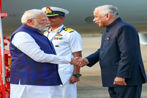 Visakhapatnam: Prime Minister Narendra Modi arrives in Andhra Pradesh