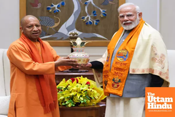 New Delhi: Uttar Pradesh Chief Minister Yogi Adityanath meets Prime Minister Narendra Modi