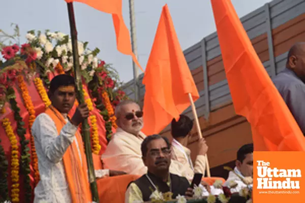 Prayagraj: Devotees take part in a religious procession for the Maha Kumbh Mela 2025