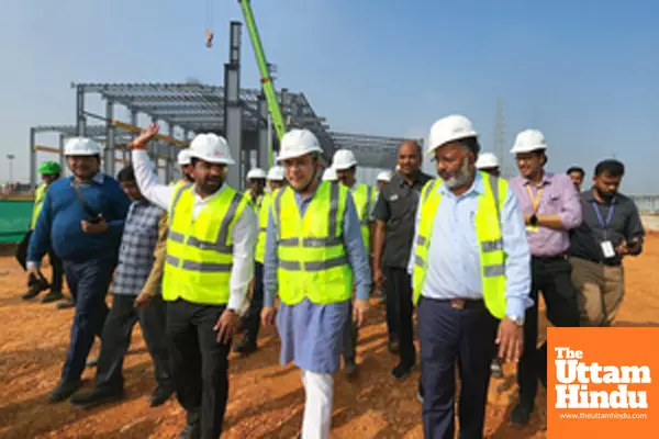 Chennai: Union Minister for Railways, Ashwini Vaishnaw visits the private railway wheel factory under construction