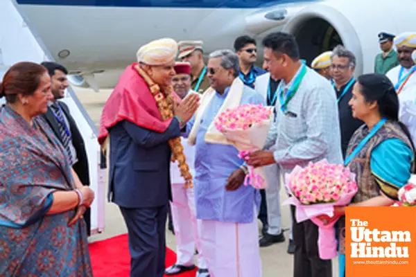 Bengaluru: Vice President Jagdeep Dhankar arrives at HAL Airport