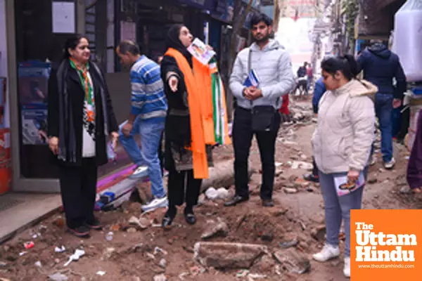 New Delhi: Congress candidate from Kalkaji constituency Alka Lamba campaigns ahead of Delhi Assembly Elections 2025