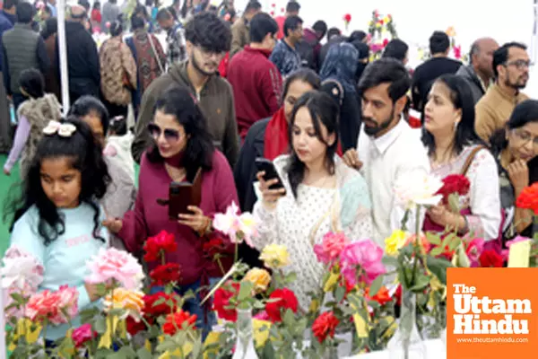 Bhopal: Visitors admire an impressive display at the All India Rose Exhibition