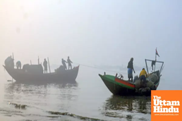 South 24 Parganas: Local fishermen return home after a morning of fishing