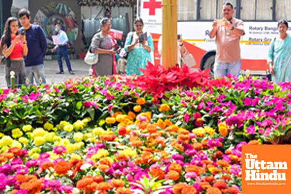 Bengaluru: Visitors during the inauguration Republic Day flower show