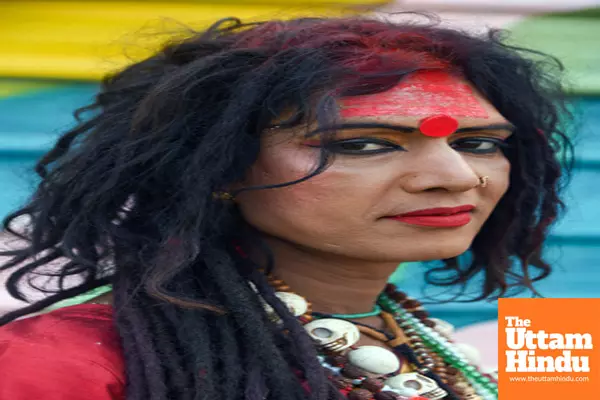 Prayagraj: A member of the Kinnar Akhada at a camp near the Sangam on the fourth day of the Maha Kumbh Mela 2025