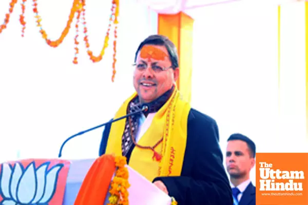 Champawat: Uttarakhand Chief Minister Pushkar Singh Dhami attends a roadshow