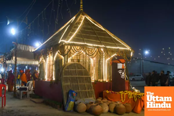 Prayagraj: A beautifully decorated makeshift at the Maha Kumbh Mela