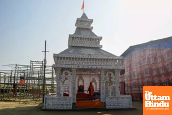 Prayagraj: A view of the temporary temple at Triveni Sangam