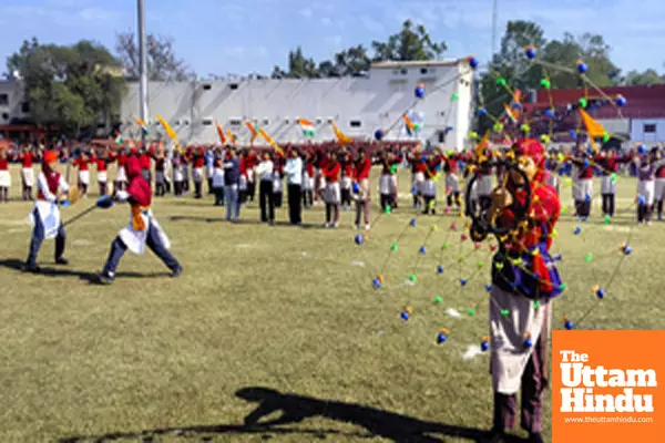 Amritsar: Students participate in a rehearsal for the upcoming Republic Day celebrations