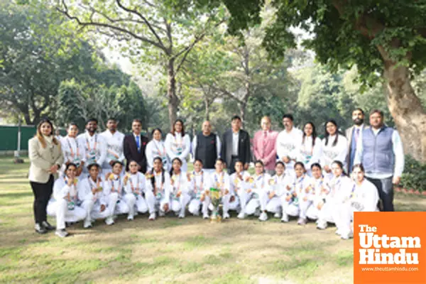 Sports Min Mansukh Mandaviya felicitates Kho Kho World Cup-winning teams