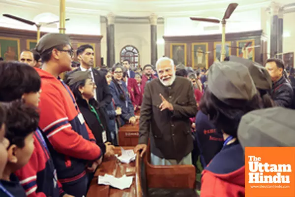 New Delhi: PM Narendra Modi interacts with students