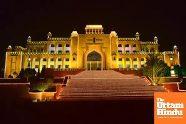 Jaipur: The Rajasthan Assembly building illuminated in vibrant lights ahead of the upcoming Republic Day celebrations