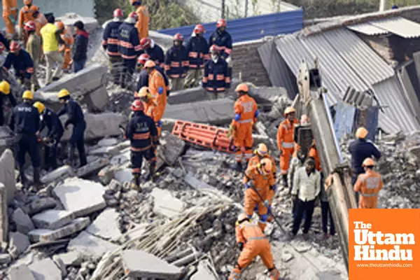 New Delhi: Rescue operations are underway after a four-storey recently built building collapsed at Kaushik Enclave in Delhi’s Burari area