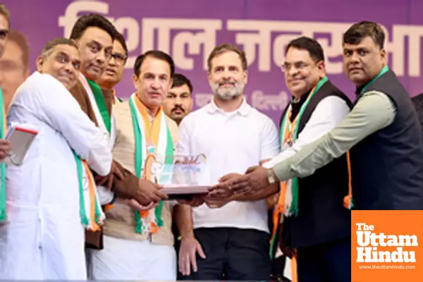 New Delhi: Congress MP Rahul Gandhi campaigns in support of party candidate Anil Kumar