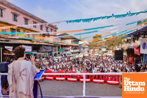 Wayanad: Congress General Secretary and Wayanad MP Priyanka Gandhi Vadra addresses a public gathering