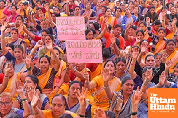 Bengaluru: Anganwadi Workers Protest for Fair Wages